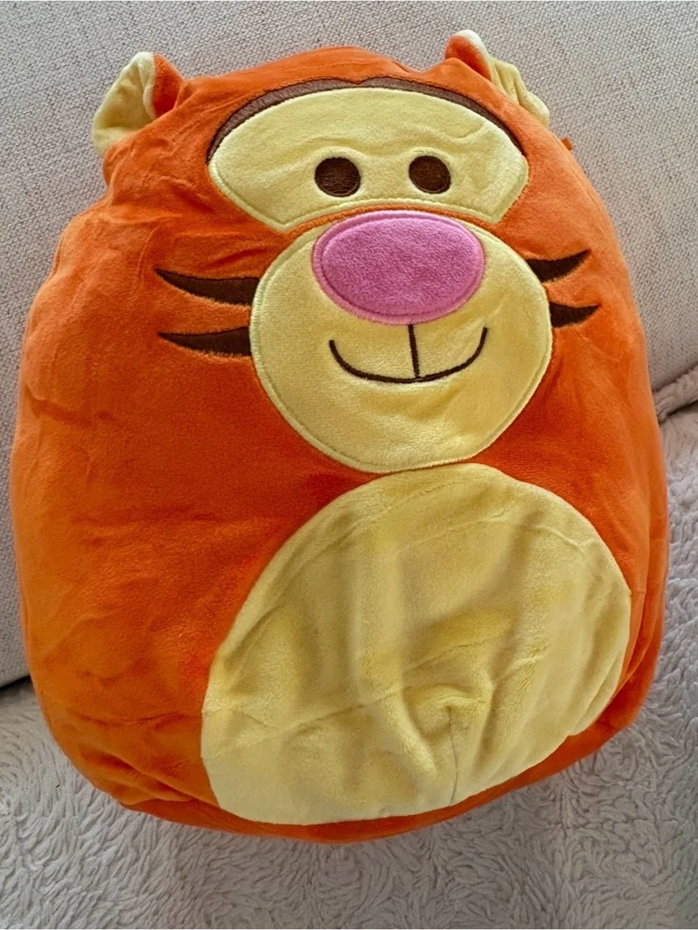 Squishmallows Orange Plush with Cream Face and Pink Nose Tiger